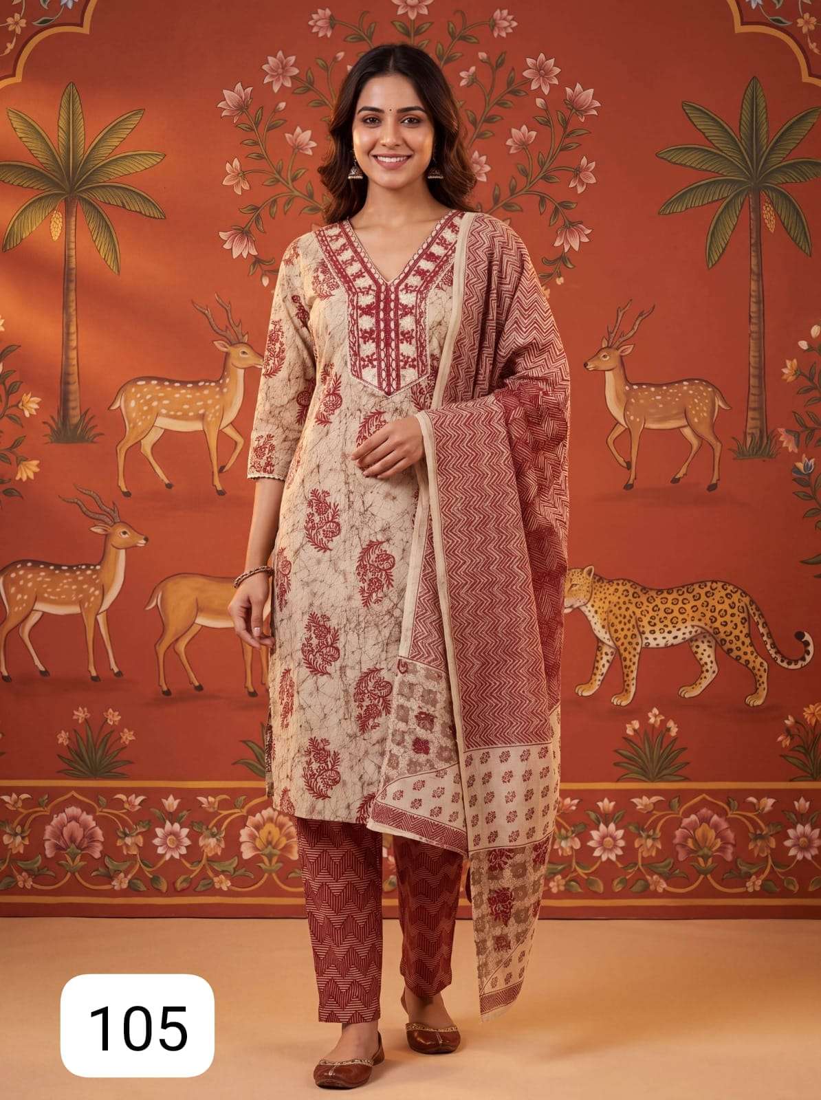 PURPLE CREATION MERIS COTTON FLOWER PRINT SALWAR SUIT WEDDING TYPE COLLECTION STORE